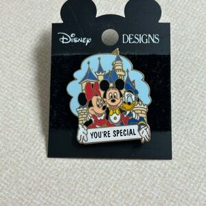 Disney Mickey and Friends Castle Pin - Red, Blue, Black